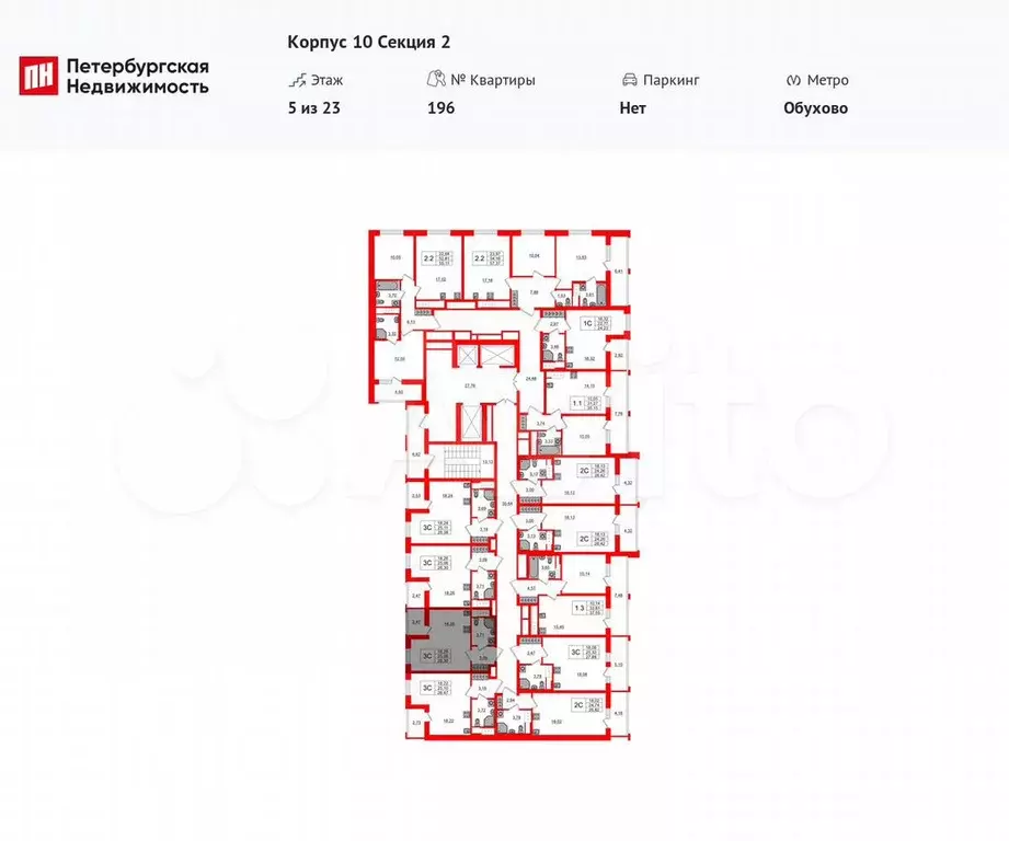 Квартира-студия, 25,1 м, 5/23 эт. - Фото 1