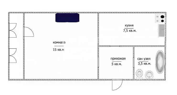 1-к кв. Саратовская область, Саратов ул. Имени Ю.А. Мысникова, 3А ... - Фото 1