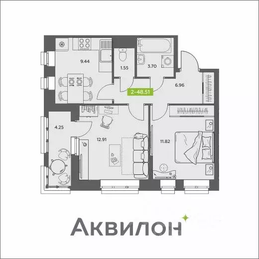 2-к кв. Архангельская область, Архангельск АКвартал жилой комплекс ... - Фото 0