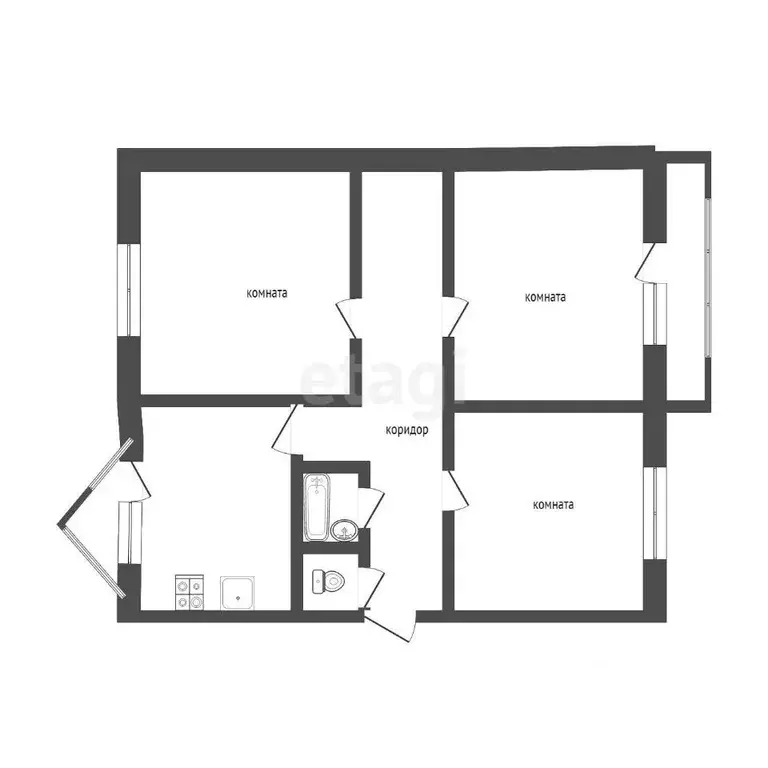 3-к кв. Белгородская область, Белгородский район, Дубовское с/пос, ... - Фото 1