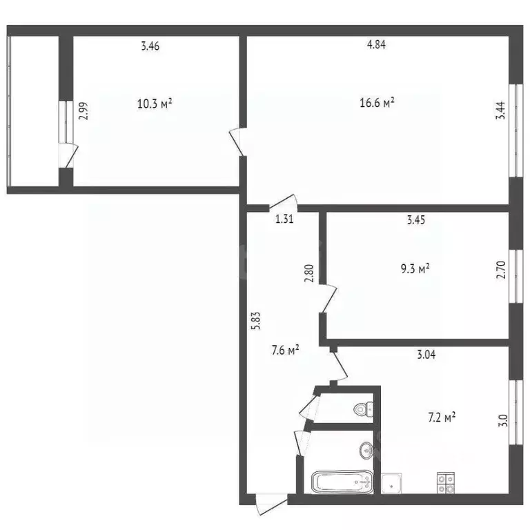 3-к кв. Удмуртия, Ижевск ул. Михаила Петрова, 2 (54.0 м) - Фото 2