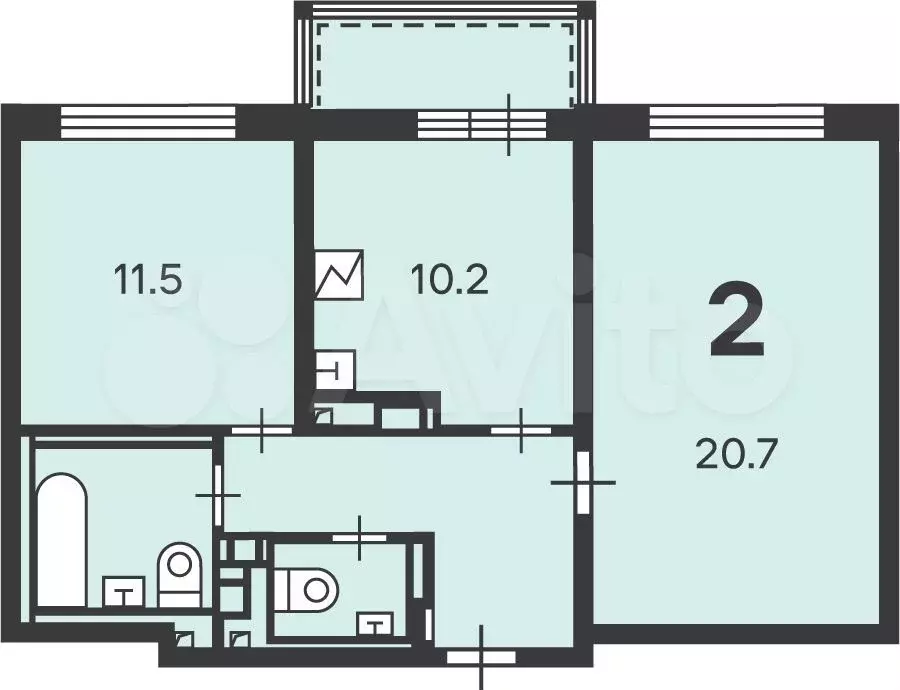 Аукцион: 2-к. квартира, 55,7 м, 7/15 эт. - Фото 0