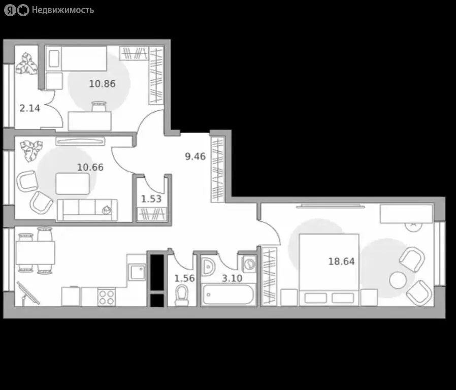 3-комнатная квартира: Балашиха, улица Яганова, 8 (70 м) - Фото 1