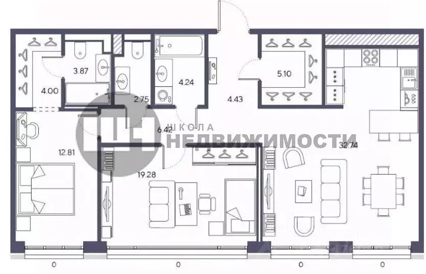 2-к кв. Санкт-Петербург просп. Большой Васильевского острова, 67к2 ... - Фото 2