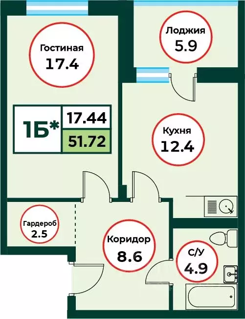 1-к кв. Красноярский край, Красноярск городской округ, пос. Солонцы ... - Фото 1