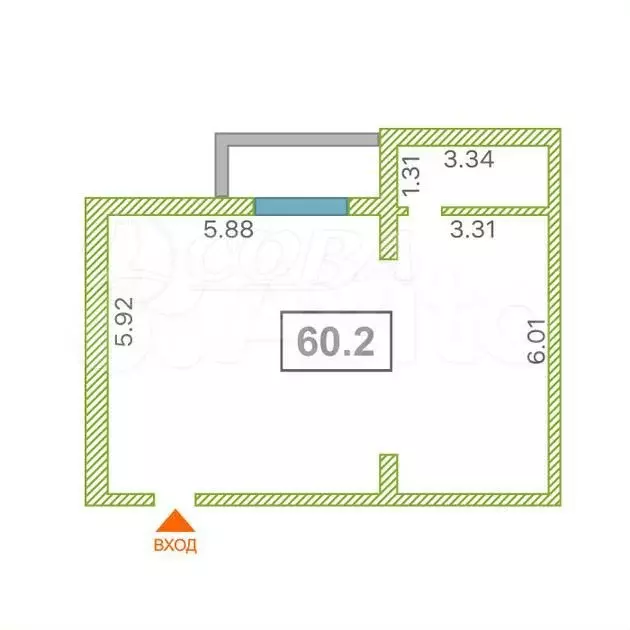 Продам помещение свободного назначения, 60.2 м - Фото 0