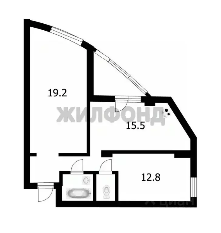 2-к кв. Новосибирская область, Новосибирск ул. Галущака, 15 (63.2 м) - Фото 2