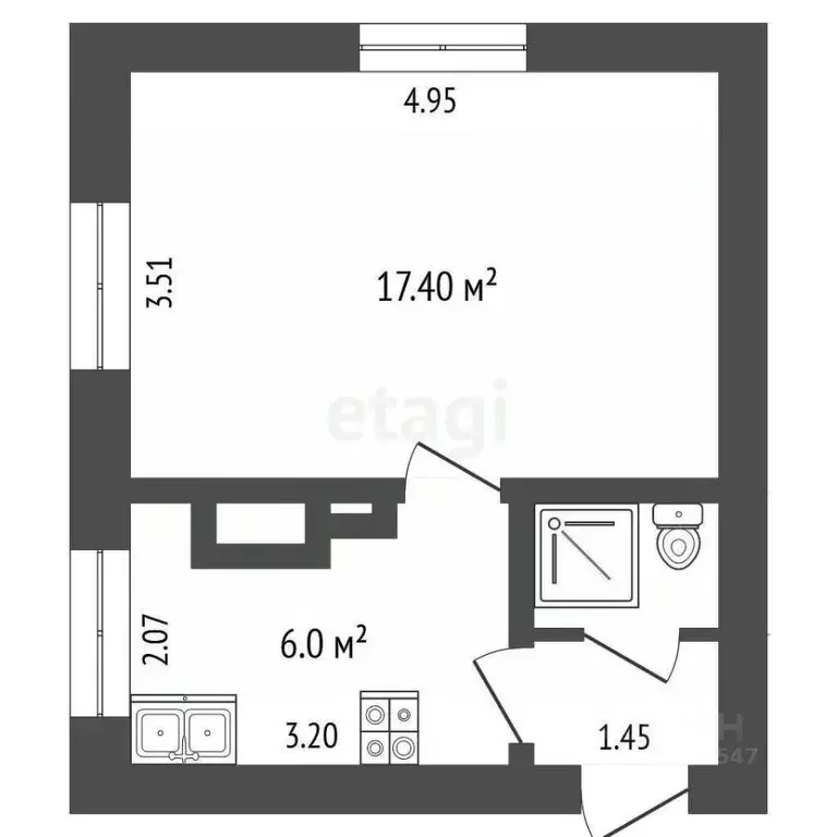 1-к кв. Крым, Симферополь ул. Генерала Захарова (26.4 м) - Фото 1