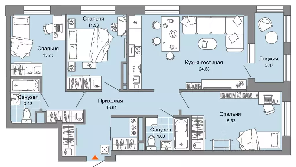 4-к кв. Кировская область, Киров ул. Дмитрия Козулева (90.0 м) - Фото 0