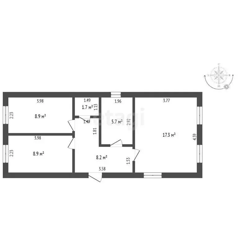 Дом в деревня Губино, Центральная улица (53 м) - Фото 0