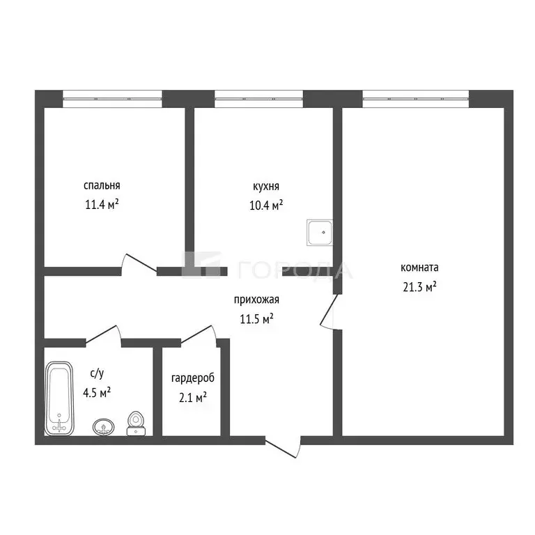 3-комнатная квартира: Барнаул, улица Сергея Семёнова, 27к2 (60 м) - Фото 1