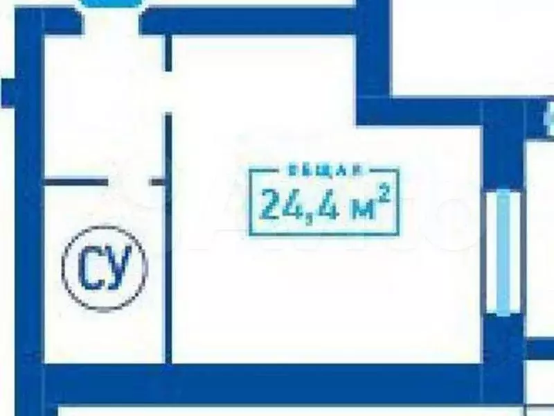 Квартира-студия, 24,4 м, 1/10 эт. - Фото 0