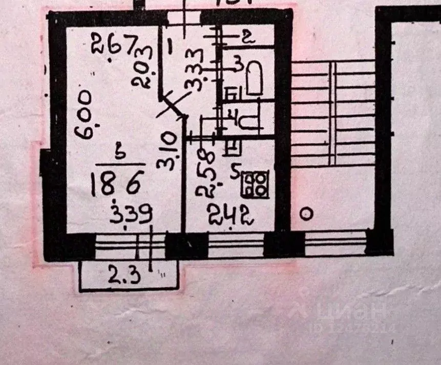 Квартира, 1 комната, 33.79 м - Фото 1