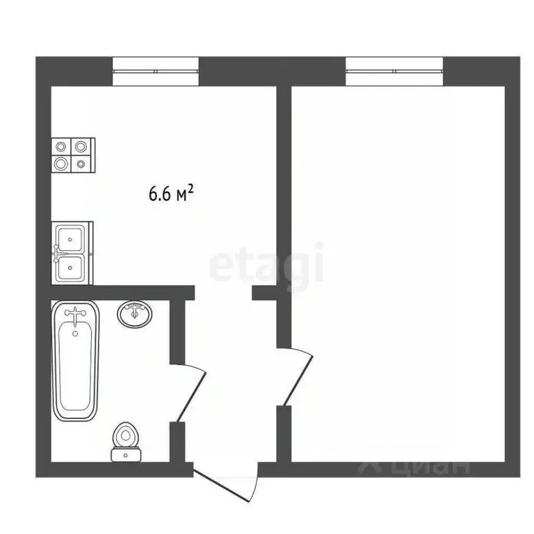 1-к кв. Алтайский край, Барнаул ул. Весенняя, 10к2 (33.1 м) - Фото 2