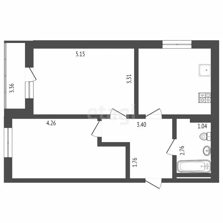 2-комнатная квартира: Тюмень, улица Фармана Салманова, 12 (58 м) - Фото 1