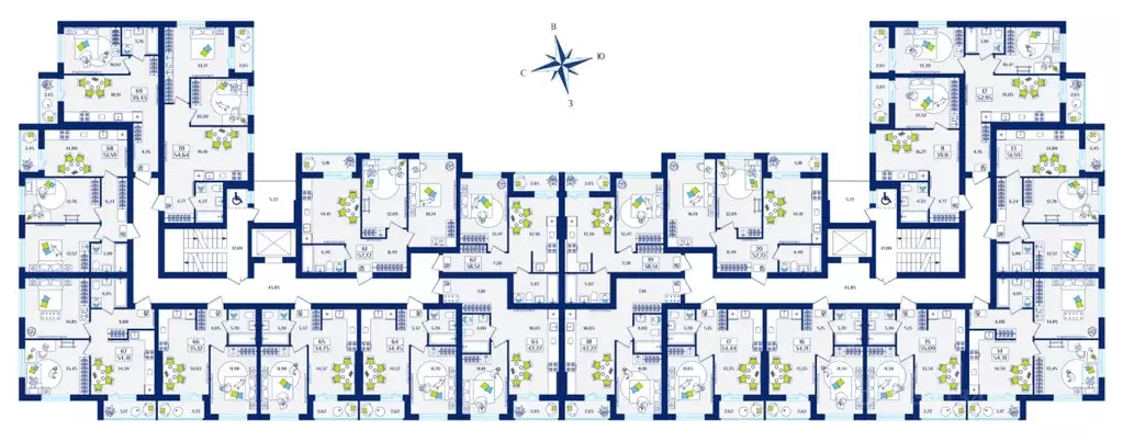 2-к кв. Калининградская область, Зеленоградск  (54.41 м) - Фото 2