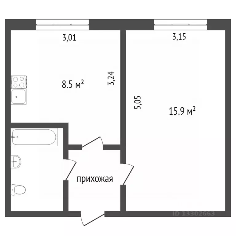 1-к кв. Ханты-Мансийский АО, Сургутский район, Федоровский городское ... - Фото 0