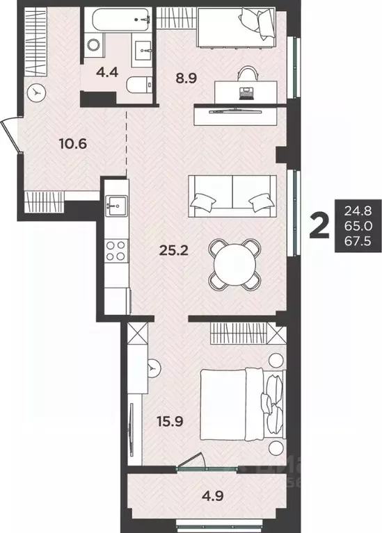 2-к кв. Архангельская область, Северодвинск  (67.5 м) - Фото 0