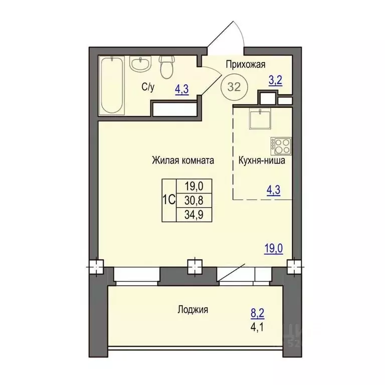 1-к кв. Псковская область, Псковский район, Завеличенская волость, д. ... - Фото 1
