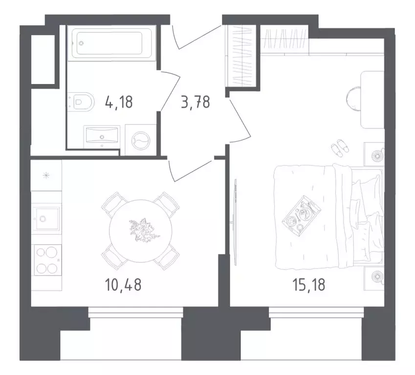 1-комнатная квартира: Красногорск, жилой комплекс Спутник, 20 (33.62 ... - Фото 1