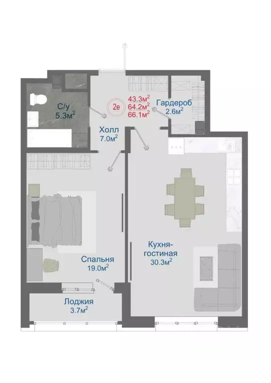 2-к кв. Воронежская область, Новоусманский район, пос. Отрадное ул. ... - Фото 1