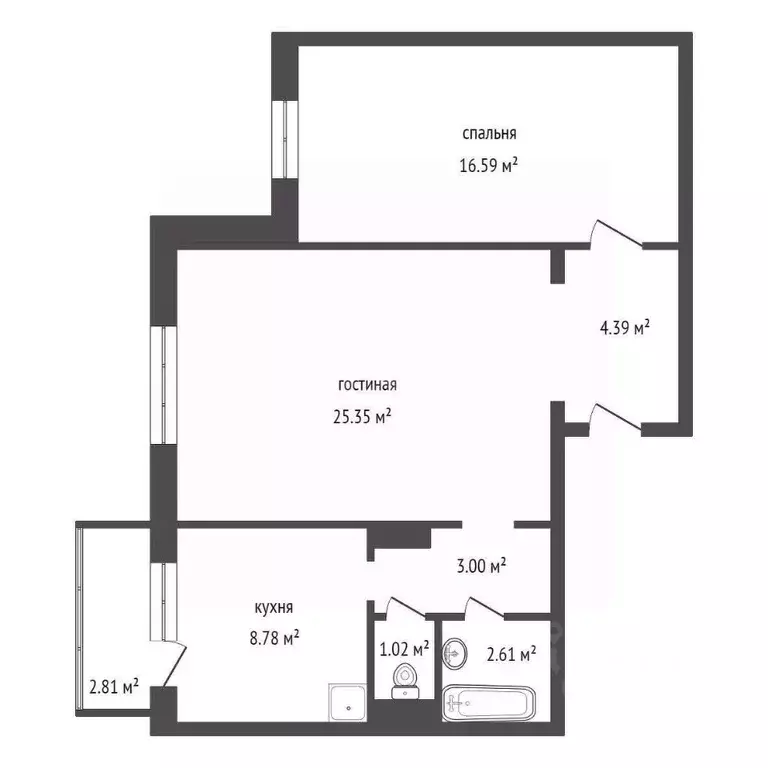 2-к кв. Красноярский край, Красноярск ул. Елены Стасовой, 48А (63.0 м) - Фото 2