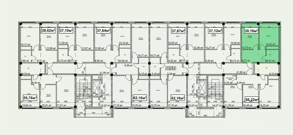 1-к кв. Ставропольский край, Ессентуки ул. Благодатная, 22к2 (39.18 м) - Фото 1