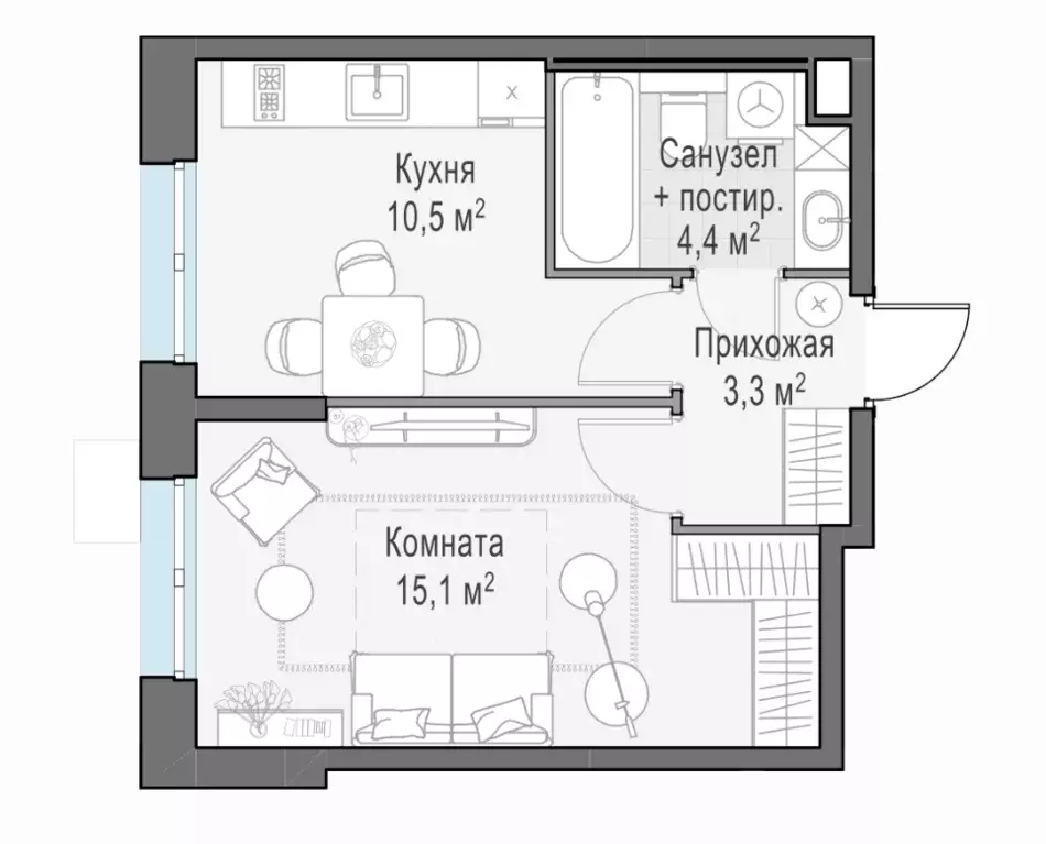 Продаётся 1-к квартира, 33.3 м - Фото 0