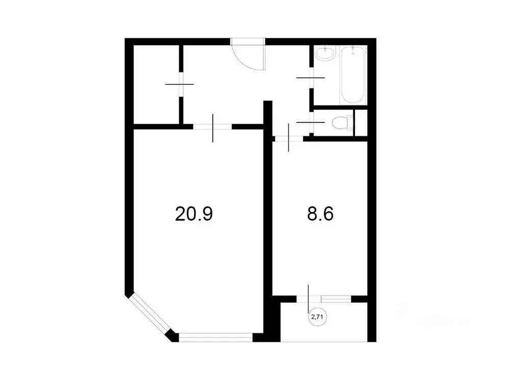 1-к кв. Москва ул. Наташи Ковшовой, 29 (52.0 м) - Фото 2