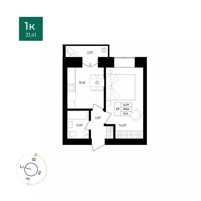 1-к кв. Ярославская область, Ярославль Северный жилрайон, 15-й мкр, ... - Фото 1