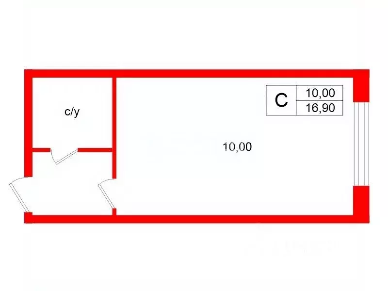 Студия Санкт-Петербург Большой Сампсониевский просп., 74к2 (16.9 м) - Фото 2