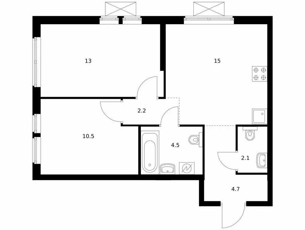2-комнатная квартира: Владивосток, улица Борисенко, 48к2 (52 м) - Фото 0