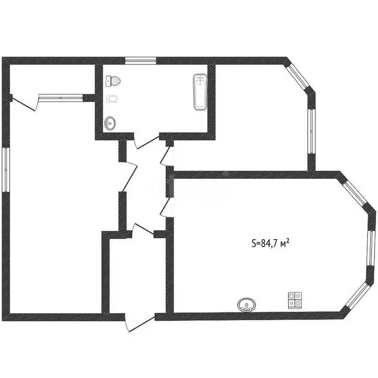 2-комнатная квартира: Бийск, переулок Гилева, 15/1 (84.7 м) - Фото 1