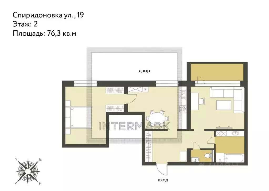 2-к кв. Москва ул. Спиридоновка, 19 (76.3 м) - Фото 2