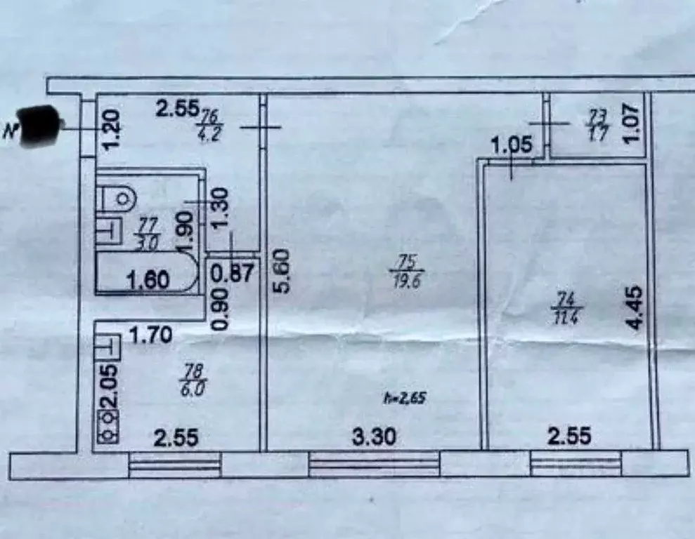2-к кв. Татарстан, Казань ул. Камиля Якуба, 2 (45.9 м) - Фото 2