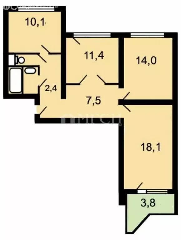 3-комнатная квартира: Москва, улица Борисовские Пруды, 28/1 (73.8 м) - Фото 0