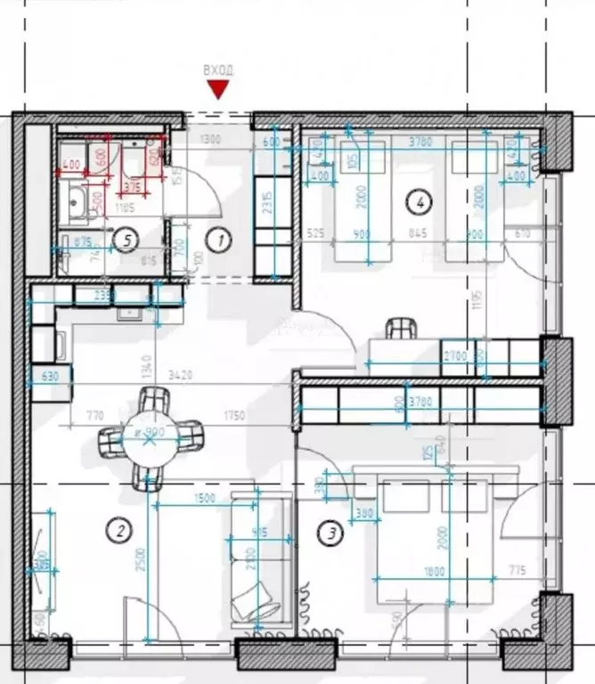 3-к кв. Санкт-Петербург наб. Макарова, 58 (63.3 м) - Фото 2