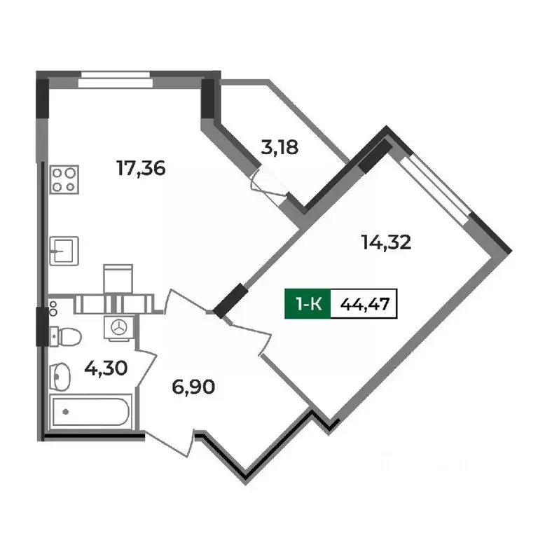 1-к кв. Владимирская область, Ковров Еловая ул., 11 (44.47 м) - Фото 0