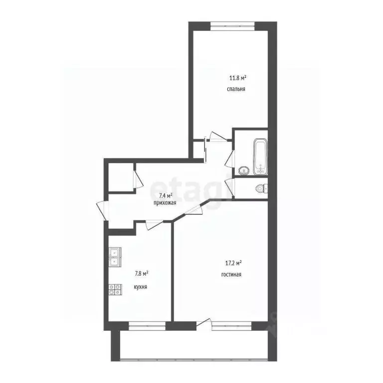 2-к кв. Псковская область, Псковский район, Середкинская волость, с. ... - Фото 2