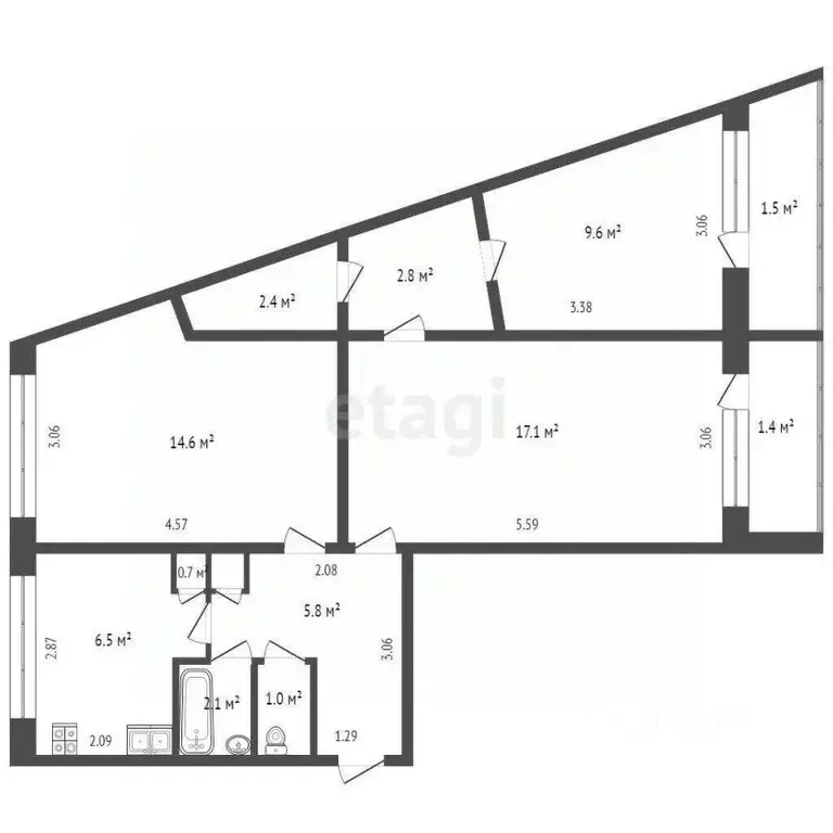 3-к кв. Мордовия, Саранск ул. Есенина, 20 (62.6 м) - Фото 1