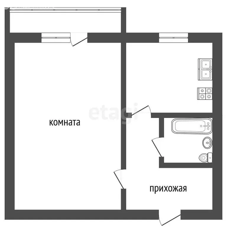 1-комнатная квартира: Заводоуковск, улица Энергетиков, 41Б (28 м) - Фото 1