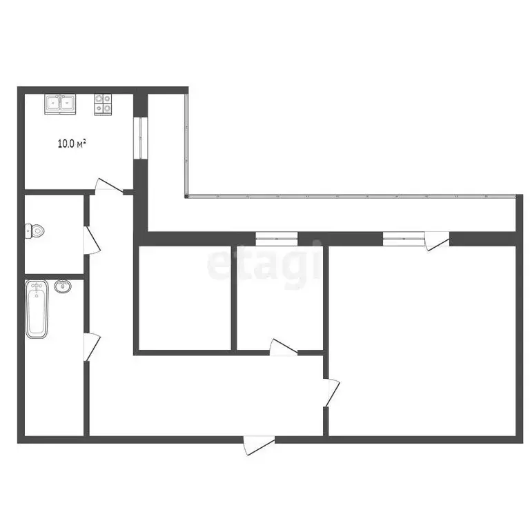 2-комнатная квартира: Пермь, Уинская улица, 6 (54.4 м) - Фото 0