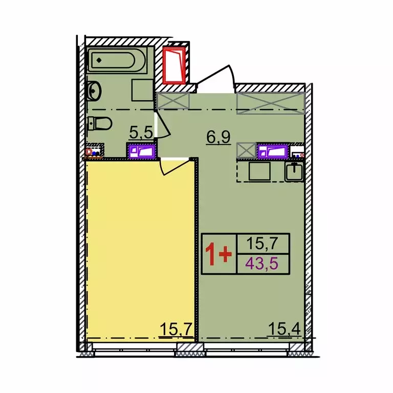 1-комнатная квартира: Нижний Новгород, Артельная улица, 15к1 (43.5 м) - Фото 0