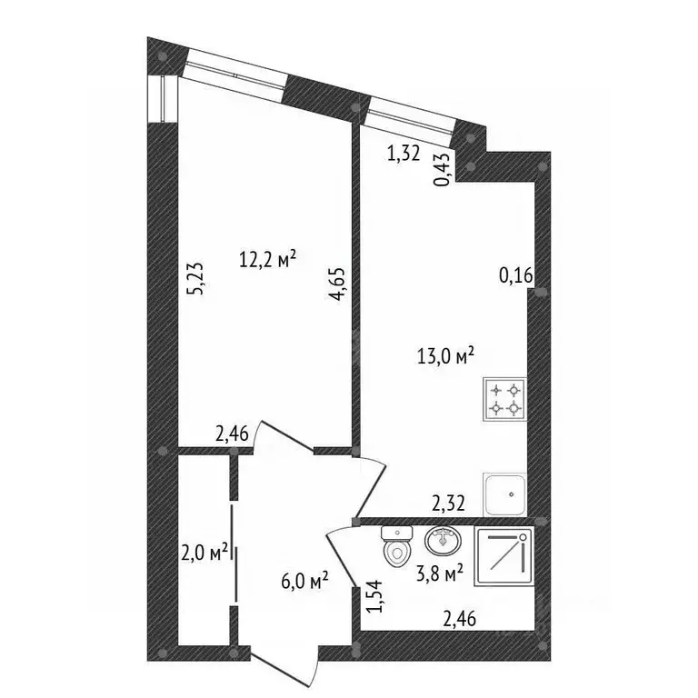 1-к кв. Башкортостан, Уфа ул. Бородинская, 9 (37.0 м) - Фото 0