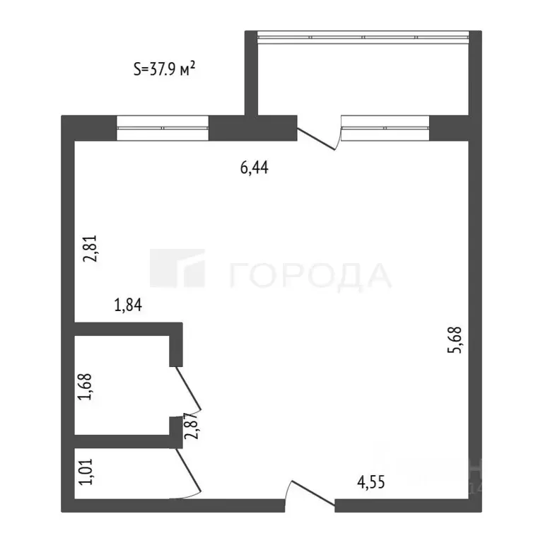 Студия Алтайский край, Барнаул ул. 280-летия Барнаула, 21 (37.9 м) - Фото 2