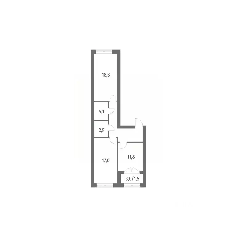 2-к кв. Санкт-Петербург ул. Академика Константинова, 1к1 (66.4 м) - Фото 0