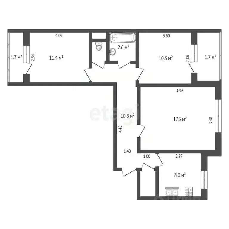 3-к кв. Мордовия, Саранск ул. Н. Эркая, 28 (63.0 м) - Фото 1