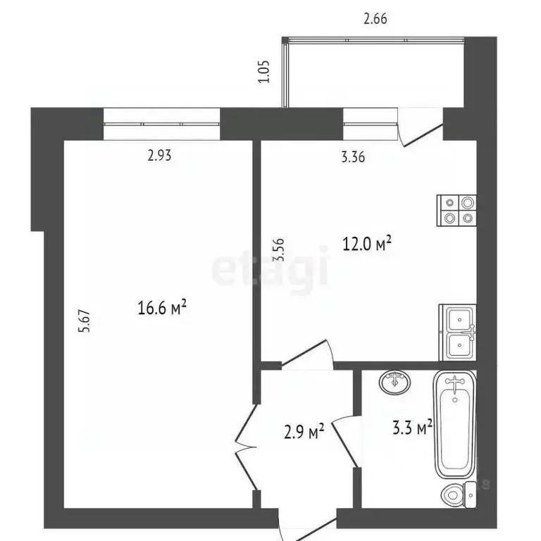 1-к кв. Омская область, Омск ул. 22-го Партсъезда, 6/1 (36.0 м) - Фото 1