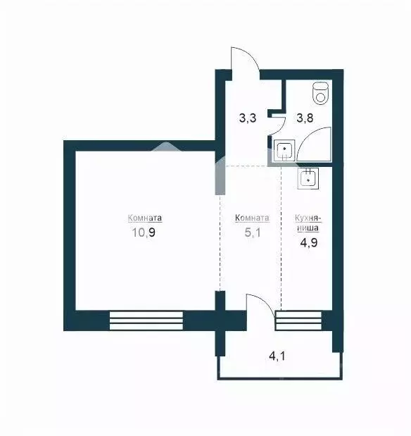 1-к кв. Новосибирская область, Новосибирск ул. Связистов, 162 (32.0 м) - Фото 1