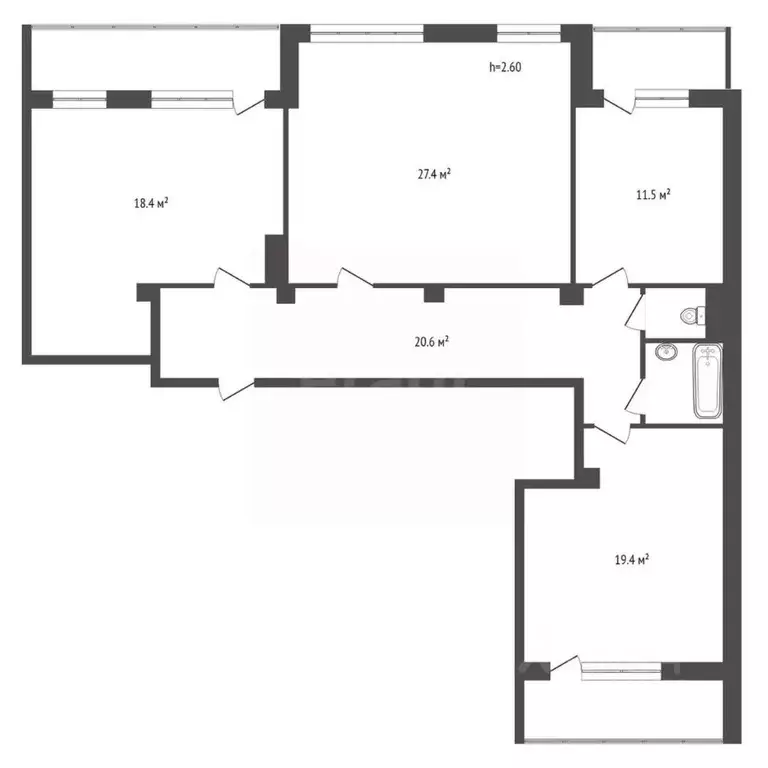 3-к кв. Красноярский край, Красноярск Судостроительная ул., 137 (100.9 ... - Фото 2